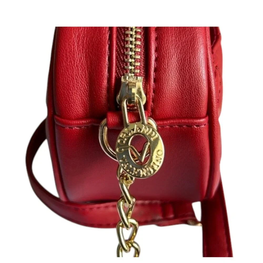 Valentino Orlandi Red Quilted Crossbody Bag